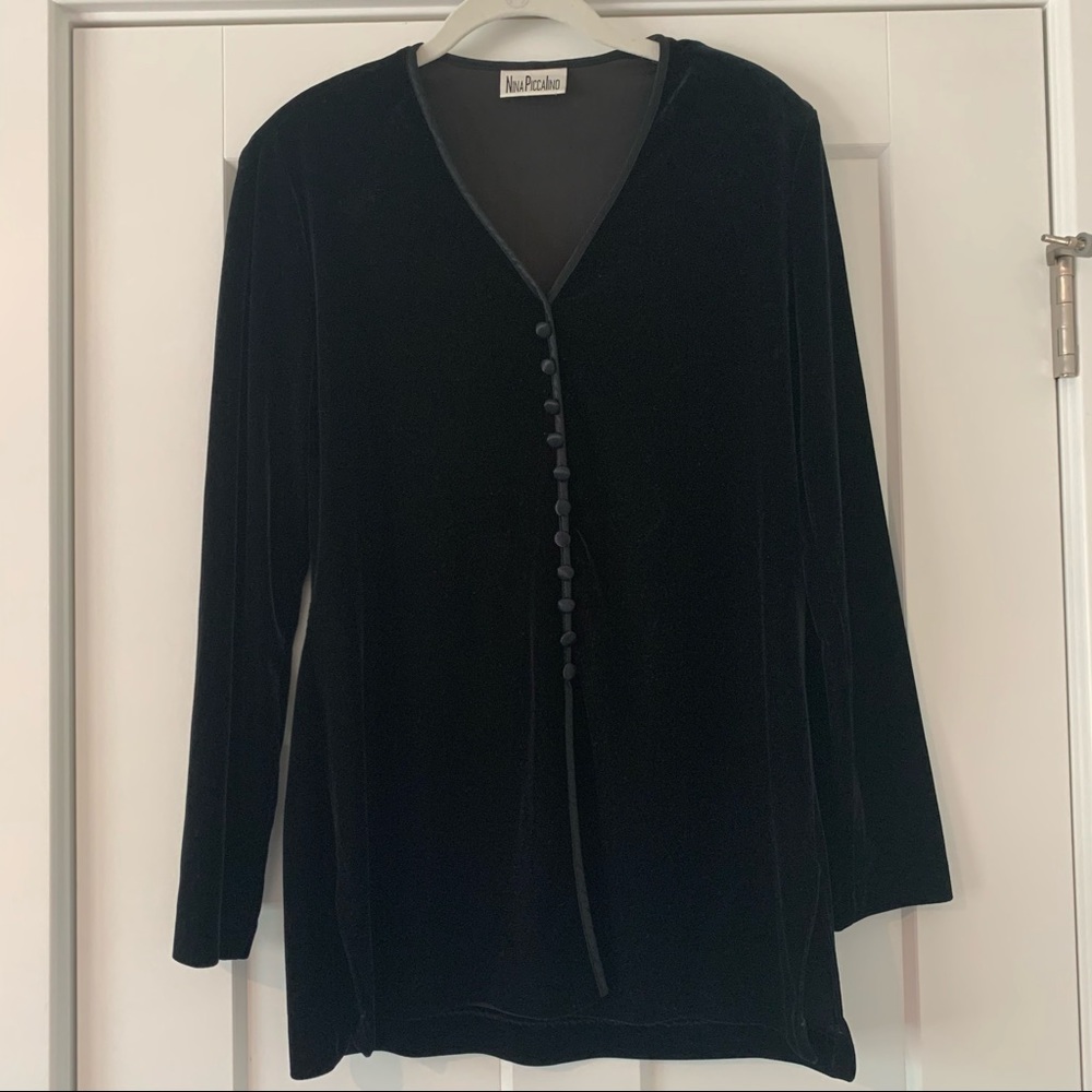 Vintage Nina Piccalino velvet button up top